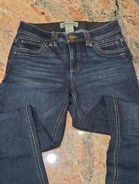 Democracy Womens Indigo Skinny Jeans with Contrast Stitching